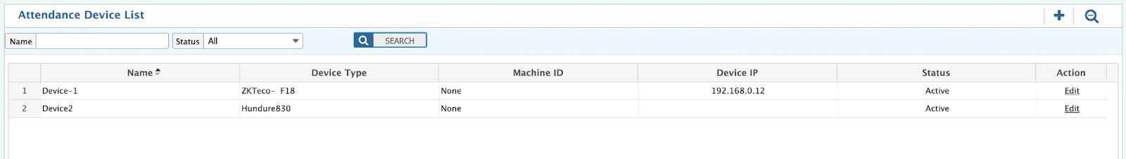 Attendance Device Active